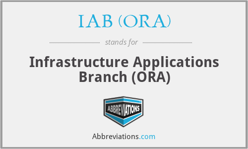 IAB (ORA) - Infrastructure Applications Branch (ORA)